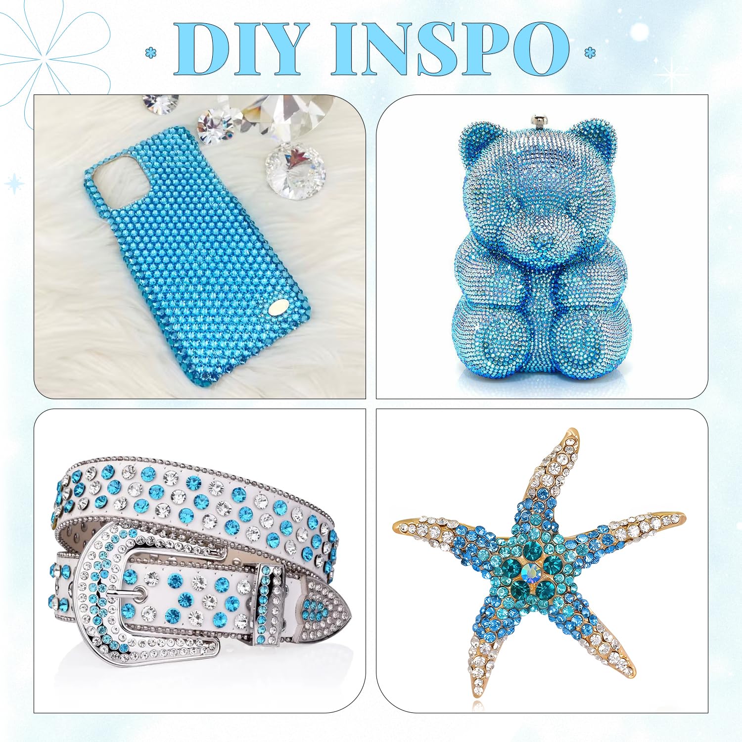 6000Pcs Resin Rhinestones for Bedazzling with 3Pcs B7000 Jewelry Glue, 1 Box Indicolite Flatback Rhinestones for Crafting Crafts DIY, Crystals Gems for Clothing Shoes Tumblers Nail Art Makeup-BrightBean Baby