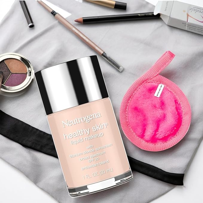 Foundation Liquid Makeup | Bundled With Makeup Cleansing Cloth - Foundation Natural, Broad Spectrum Spf 20, Infused With Vitamin E & Feverfew [Pack Of 2]-BrightBean Baby