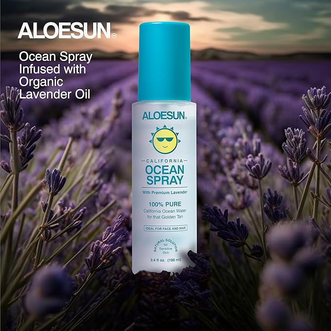 Ocean Spray | Pure California Sea Salt Water Face Mist Infused with Organic Lavender Essential Oil for Tanning | Hair & Scalp Exfoliating Solution | Facial Moisturizer | Travel Size 3.4 Fl Oz-BrightBean Baby