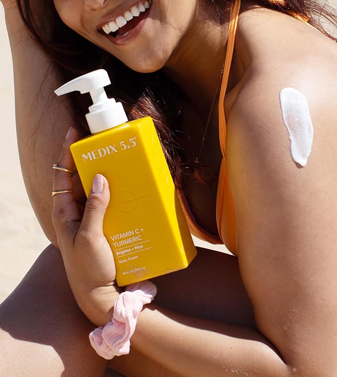 MEDIX 5.5 Vitamin C Cream Face Lotion & Body Lotion Moisturizer | Anti Aging Skin Care Firming & Brightening Cream Diminishes The Look Of Uneven Skin Tone, Age Spots, & Sun Damaged Dry Skin, 15 Fl Oz-BrightBean Baby