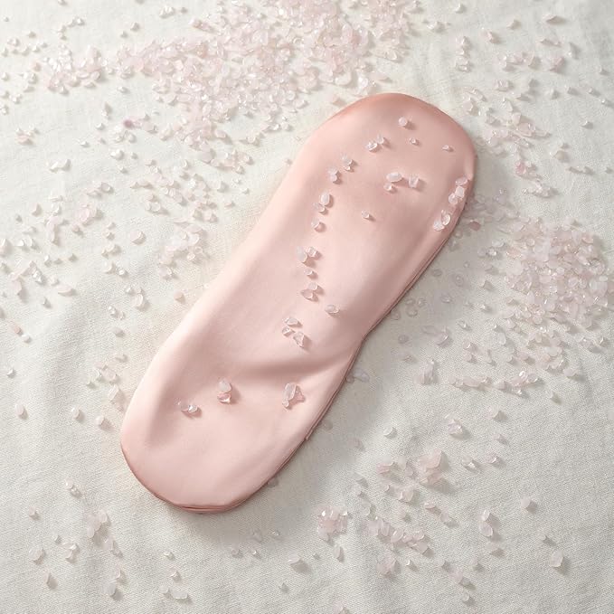 Natural Rose Quartz Weighted Eye Pillow for Relaxation, Sleeping, Yoga, SPA and Travelling, Cooling Eye Pillow, Reusable and Good Relaxation Gift for Women(Rose Quartz)-BrightBean Baby