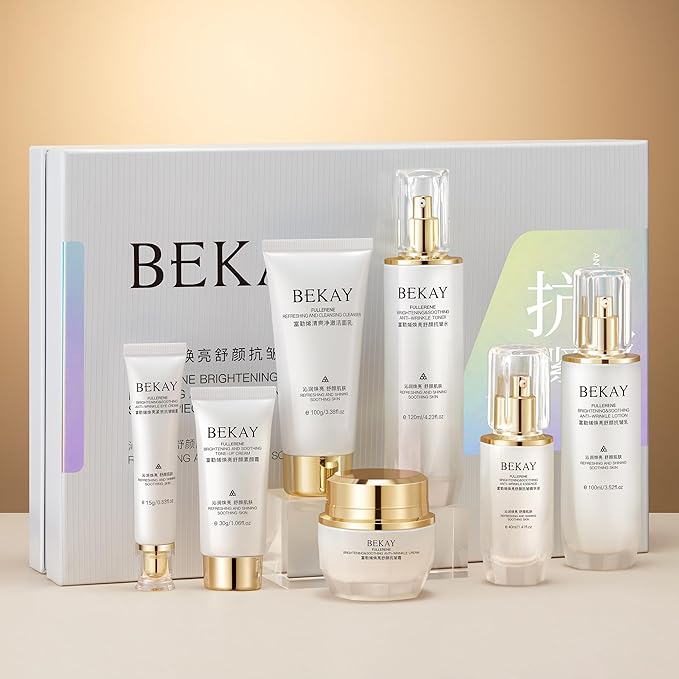 Fullerene Brightening Soothing Anti-Wrinkle Skin Care Set Kit For Women Gift Set 7 Pieces Women Beauty Set-BrightBean Baby