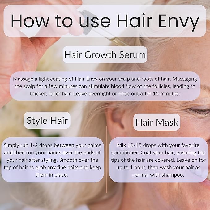 Vitality Extracts Hair Envy - Natural Hair Growth Serum - 100% Pure Essential Oils, 15 Plant Extracts, No Synthetics, No Parabens - Strengthen Hair, Minimize Breakage, Stimulate Follicles-BrightBean Baby