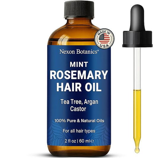 Mint Rosemary Oil for Hair Growth 2 fl oz – Lightweight, Non-Greasy Formula with Peppermint – Strengthens Strands for Healthier, Thicker Look – Nexon Botanics-BrightBean Baby