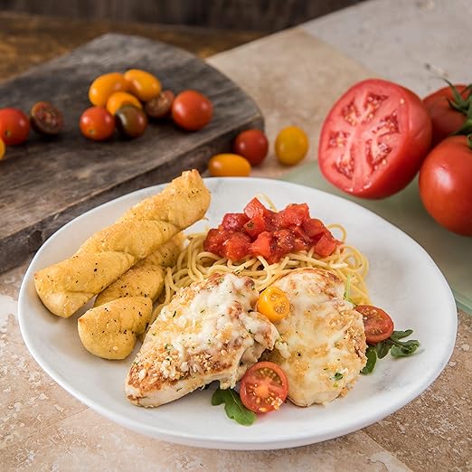 Carlisle FoodService Products Ridge Reusable Plastic Plate Dinner Plate for Home and Restaurant, Melamine, 10.5 Inches, Marble, (Pack of 12)