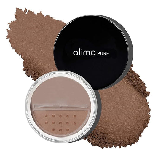Alima Pure Matte Foundation Loose Mineral Powder Foundation Makeup, Loose Powder Makeup Oil Free Talc Free Powder, Natural Makeup Mineral Foundation Full Coverage Natural Foundation Powder .15 oz/4.5g-BrightBean Baby