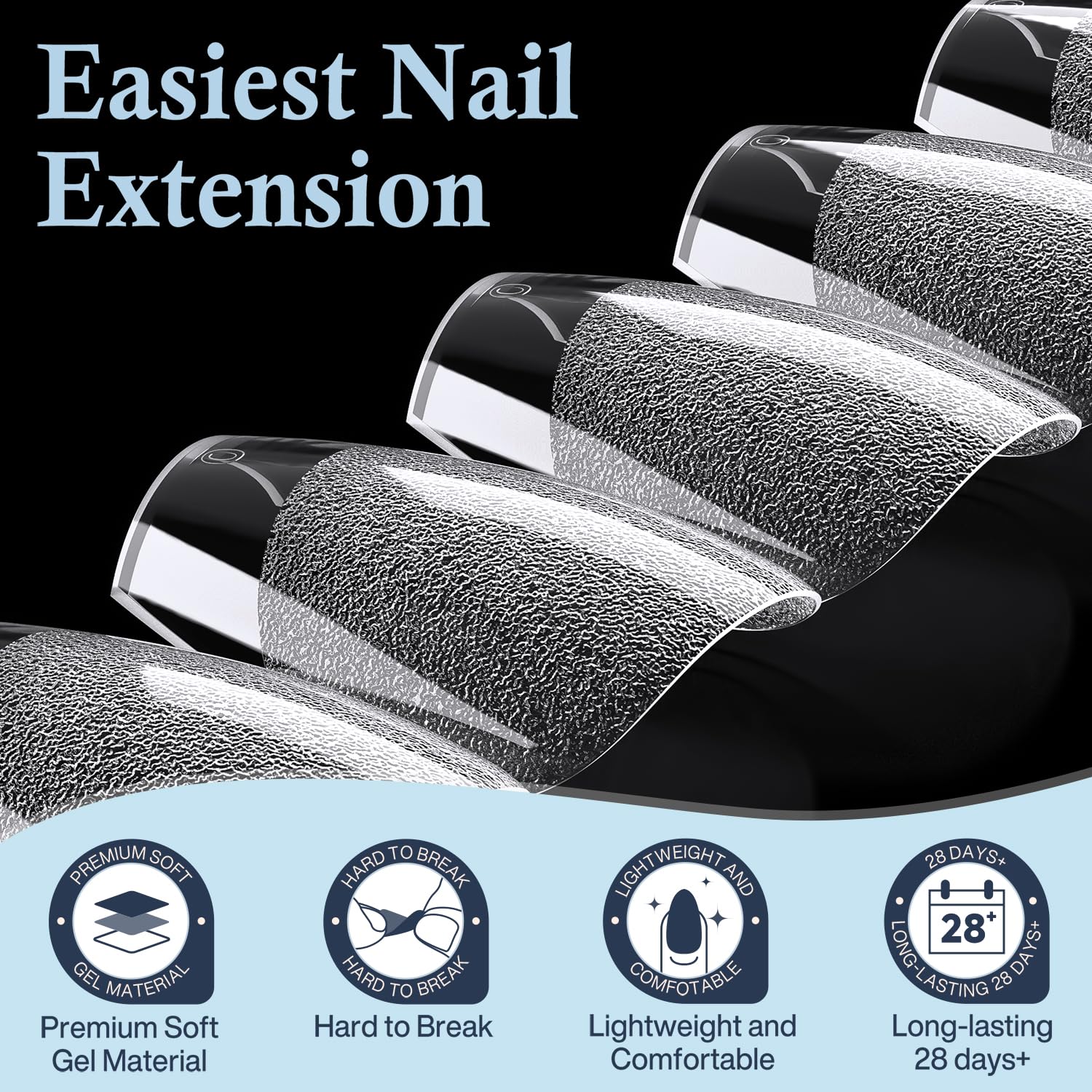 Luckyfariy Extra Short Coffin Nail Tips, 240Pcs Pre-shaped Half Matted Full Cover Ballerina Fake Nails Press on Extension, Soft Gel Clear Tips Home DIY Mani 12 Sizes-BrightBean Baby