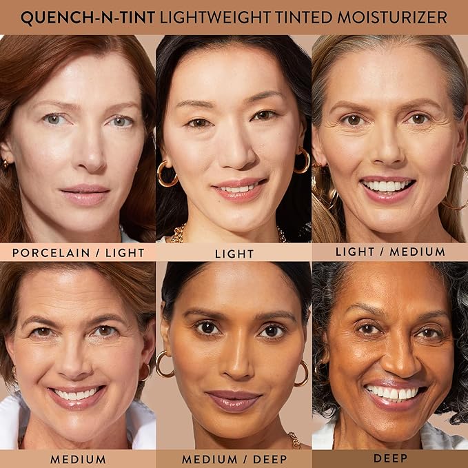 LAURA GELLER NEW YORK Quench-n-Tint Hydrating Foundation - Medium - Sheer to Light Buildable Coverage - Natural Glow Finish - Lightweight Formula with Hyaluronic Acid-BrightBean Baby