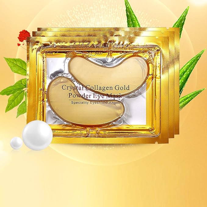 20 Pack Collagen Crystal Lip Masks, Gold Under Eye Masks Set Natural Moisturizing Gel Anti-Aging Anti Chapped Hydrating Reducing Puffiness Dark Circles and Wrinkles Lip Eye Pads for Women Men-BrightBean Baby