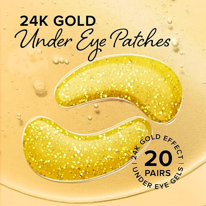 MAREE 24k Gold Under Eye Gels for Dark Circles and Puffiness - Collagen & Hyaluronic Acid Skincare Gel Pads - Gold Eye Patches for Puffy Eyes and Dark Circles - Under Eye Masks - Travel Essentials-BrightBean Baby