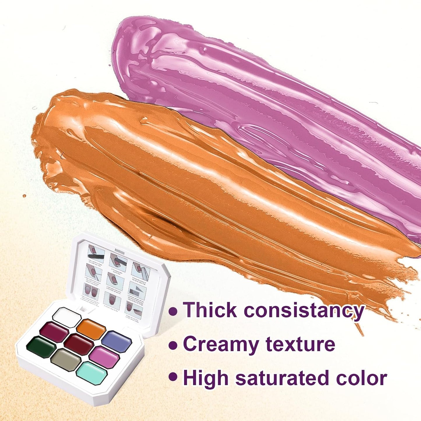 Gradient Painting Gel, 9 Colors Ombre Gel Nail Polish Brown Red Sponging for Pigment Pat Aura Nails French Manicure Long-lasting Soak of UV Home Salon DIY Nail Art Foreign Landscapes-BrightBean Baby