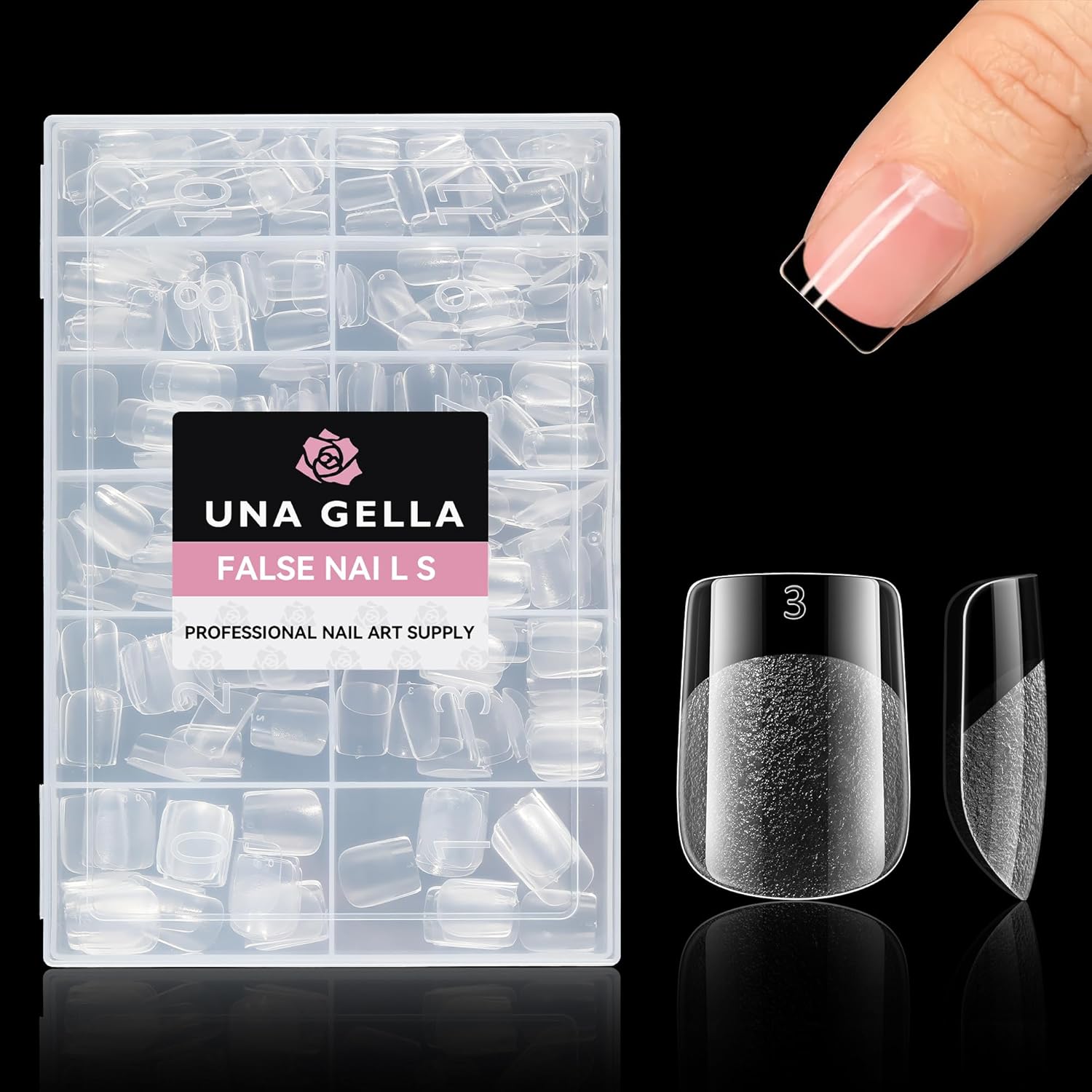 UNA GELLA Extra Short Square Nail Tips, 312pcs XS Square Gel Nail Tips, Soft Gel Full Cover Half Matte No Need File Acrylic Fake Nails for Nail Extension Home DIY Nail Salon 12 Sizes-BrightBean Baby