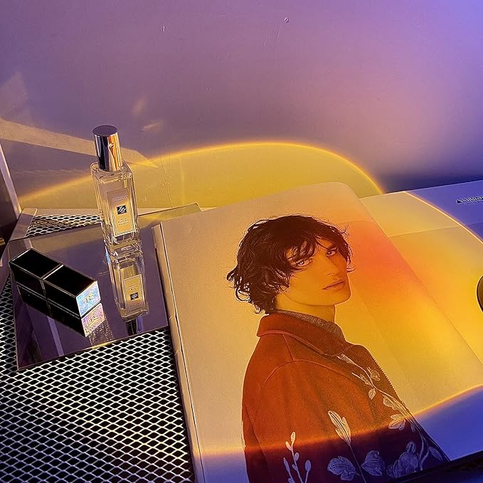 Amuou Sunset Lamp and Rainbow Lights,2 Colors in 1 Projector Sunset Light with 7 Levels of Adjustable 180 Degree Rotation Projection Led Night Light for Photography, Selfie, Tiktok and Home Decor-BrightBean Baby