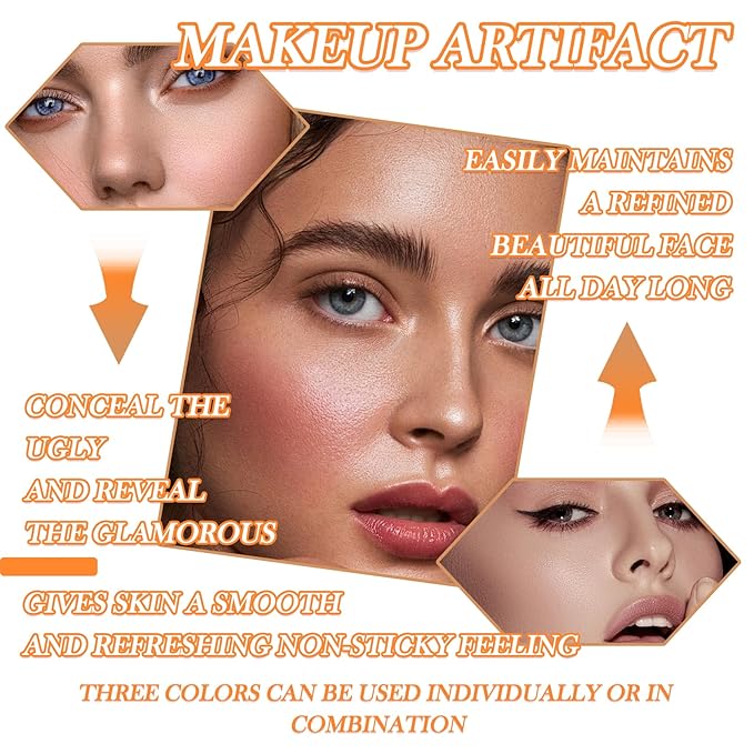 3 Colors Correcting Concealer Makeup Cream Contour Palette,Cream Makeup Palette,Contouring Foundation Highlighting Concealer Palette with Bursh,Professional Concealer Foundation Palette for Women-BrightBean Baby