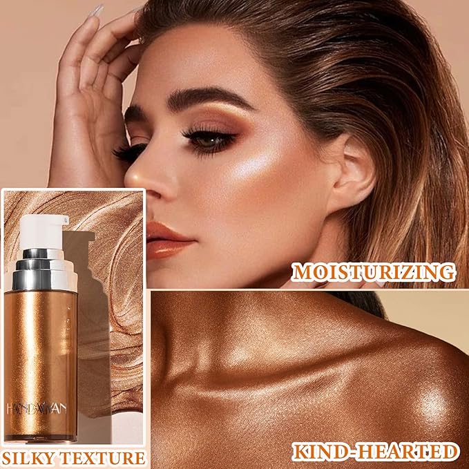 Body Luminizer Liquid Illuminator, Bronze Gold, Skin Foundation Concealer, All Skin Types-BrightBean Baby