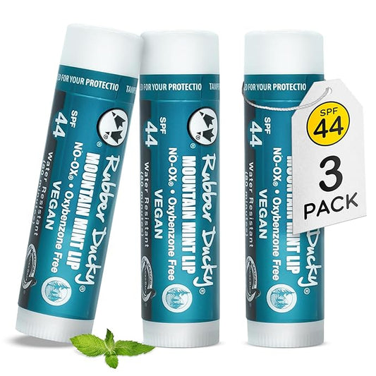 Rubber Ducky | Lip Sunscreen, Lip Balm with SPF 44, Waterproof Sunscreen Lip Balm | Vegan, Untinted, Mint Flavor, with Vitamin E | All Season - Broad Spectrum Sunscreen for Lips-BrightBean Baby