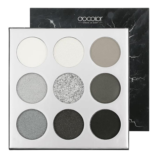 docolor Eyeshadow Palette 9 Colors Black Eyeshadow Gemstone Shadow Palette Highly Pigmented Mattes Shimmers Smokey Glitter Cream Colorful Powder Blendable Long Lasting Waterproof Makeup Palette-BrightBean Baby