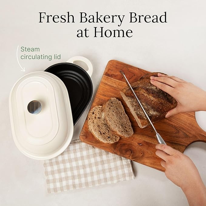 TOMO Cast Iron Oval Bread Oven 10" x 6.5" with Lid