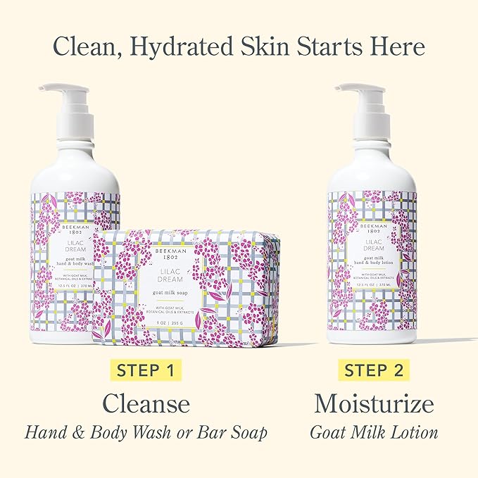 Beekman 1802 Goat Milk Body Lotion, Lilac Dream - Scented - 12.5 oz - Hydrating & Deeply Moisturizing - With Shea Butter & Jojoba Seed Oil - Good for Sensitive Skin - Cruelty Free-BrightBean Baby