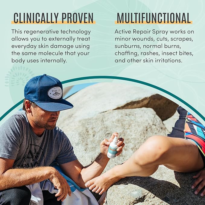 Active Skin Repair First Aid Healing Skin Spray - Natural & Non-Toxic with Hypochlorus Acid for Minor Cuts, Wounds, Scrapes, Rashes, Sunburns, & More, 3 oz-BrightBean Baby