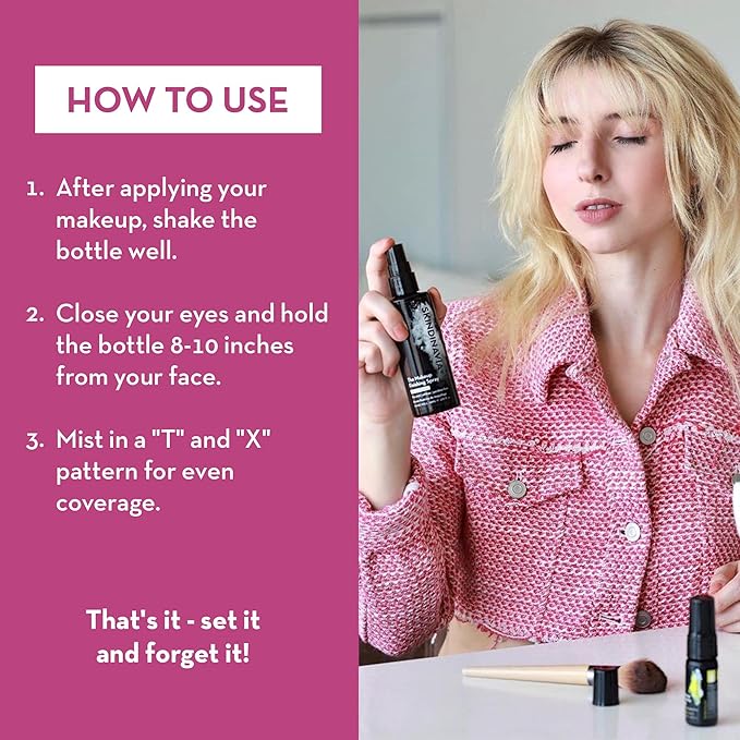 Skindinavia The Makeup Finishing Spray, Oil Control Makeup Setting Spray, All-Day Wear, Long-Lasting Up to 16+ Hours, Heat-Resistant & Waterproof, Fine Mist, 8.0 Oz-BrightBean Baby