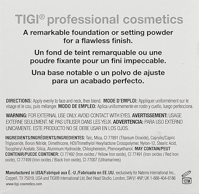 TIGI Cosmetics Powder Foundation, Entice, 0.37 Ounce-BrightBean Baby