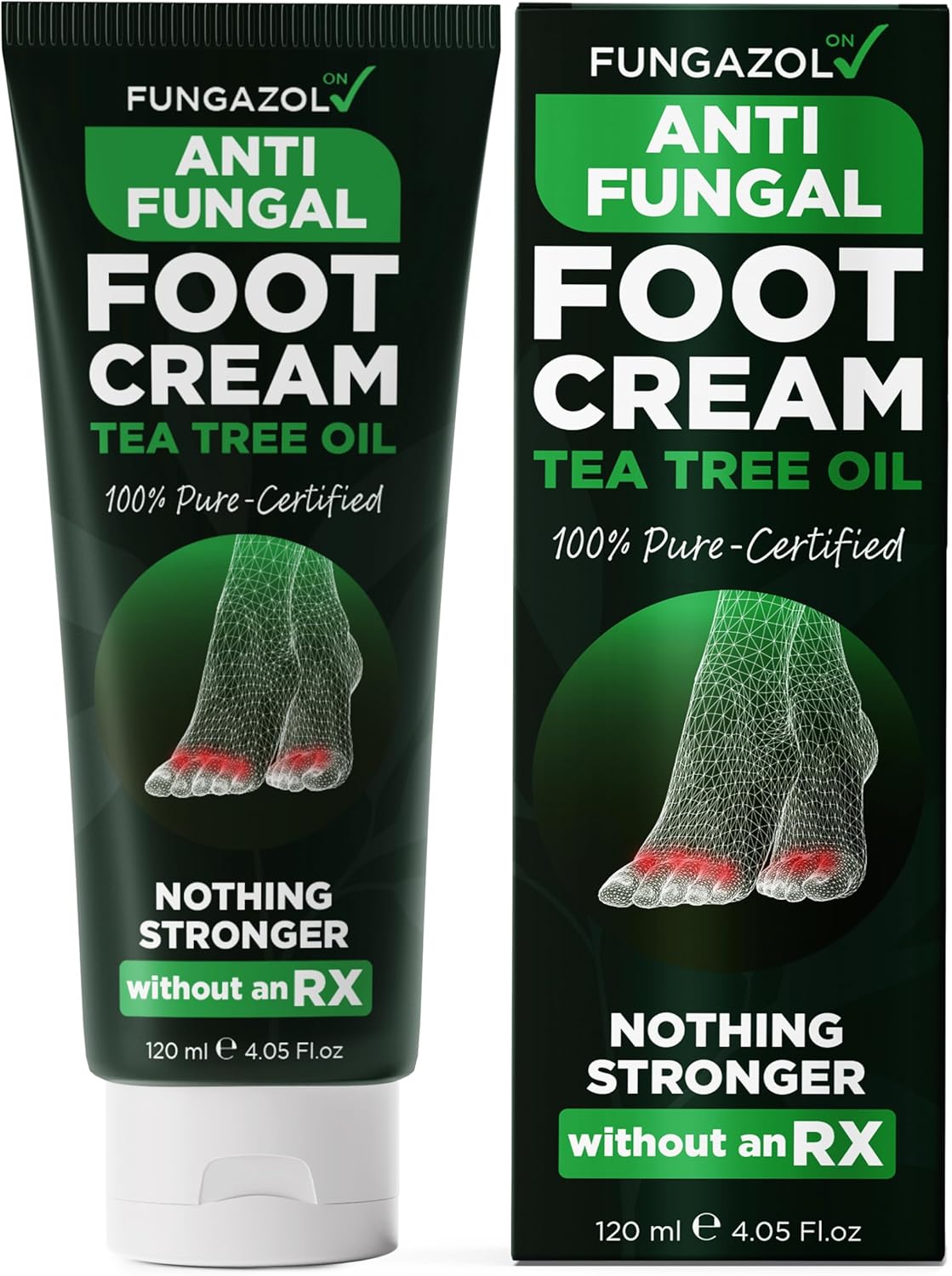 Foot Cream with Tea Tree Oil | Antifungal Cream to Soothes Cracked Heels, Dry Skin & Itchy Feet | Helps with Athlete’s Foot, Nail Fungus & Jock Itch | Relieves Itching & Burning | 4.05 fl oz-BrightBean Baby