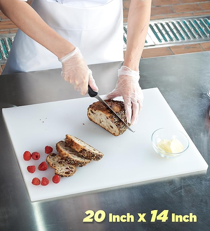 CURTA 4-Piece NSF 20" x 14" x 1/2" Multi-Colored Flexible Cutting Board Kit with Stainless steel Storage Rack, Color Coded Plastic Chopping Board with Anti Slip Surface Dishwasher Safe