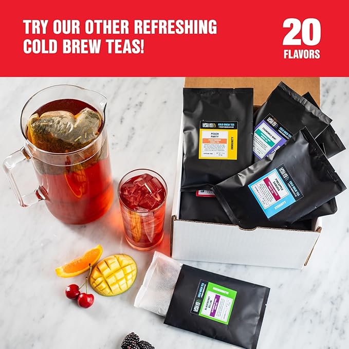 Tiesta Tea - Fruity Paradise Cold Brew, Loose Leaf, Strawberry Pineapple Green Tea, Medium Caffeinated, Cold Brew Packets, Makes 64 oz of Pitcher Per Bag (Pack of 10)