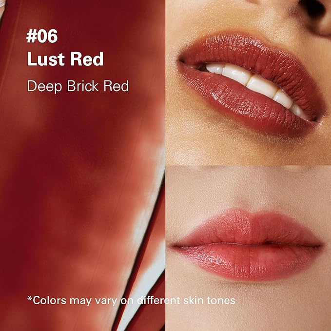 Melixir Vegan Lip Butter #06 Lust Red (+11 more colors), Deep Nourishing Tinted Lip Balm for Dry Lips, Bee-Free, Petrolatum-Free, Plant-Based, Hydrating for Cracked & Chapped Lips, Travel Essentials-BrightBean Baby