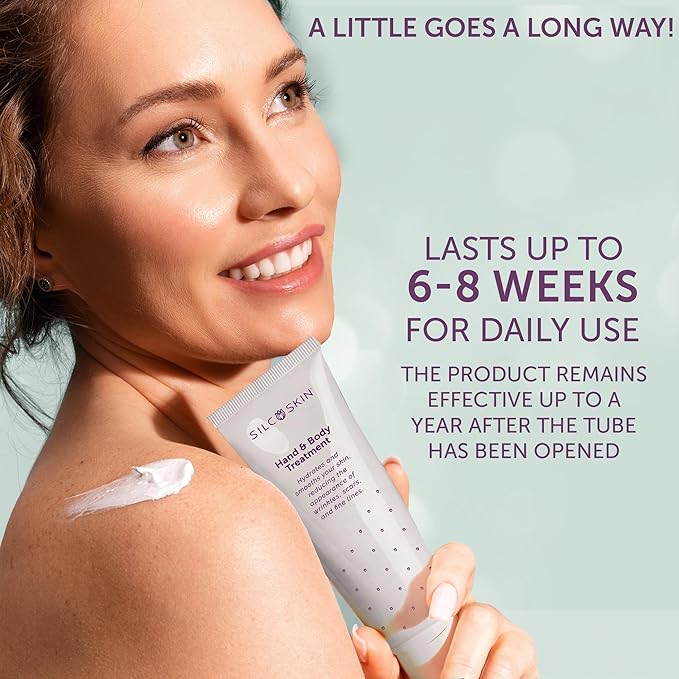 SilcSkin Hand & Body Treatment - Water-Based Hand & Body Lotion for Crepey Skin and Fine Lines - Uses Medical Grade Silicone for Deep Hydration - 4 oz-BrightBean Baby