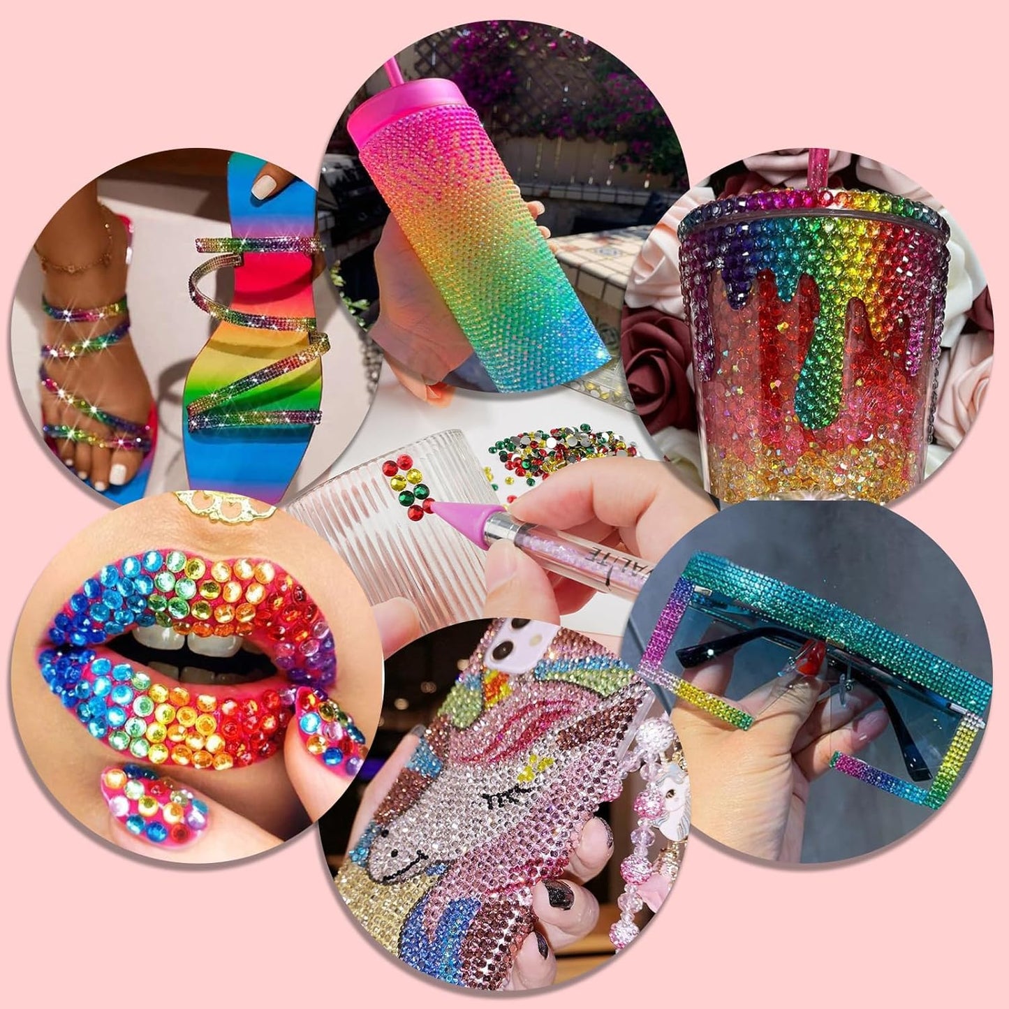 Canvalite 25000PCS Resin Jelly Rhinestones for Crafting, Christmas Flatback Gems, Bedazzling Crystal with 5x2.5g B7000 Jewelry Glue and Tweezers Dotting Pen for DIY Crafts Clothing Shoes Nail Art-BrightBean Baby