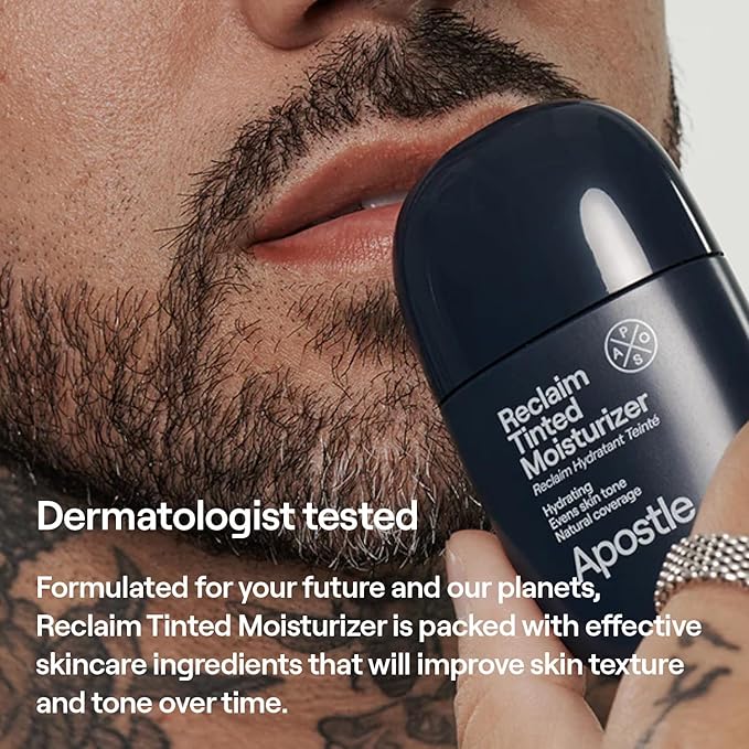 APOSTLE Reclaim Tinted Moisturizer for Men (4 Westmoreland) - Niacinamide, Vitamin E, Squalane, Hyaluronic Acid, Tinted Face Moisturizer For Men. Hydrates, Evens Skin Tone, 1 Fl. Oz.-BrightBean Baby