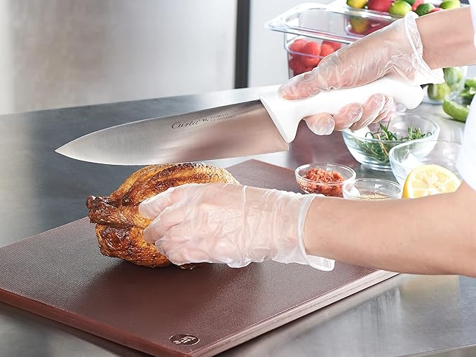 CURTA Cutting Boards for Kitchen,18" x 12" x 0.5" Brown Color Coded Plastic Chopping Board with Anti Slip Surface Dishwasher Safe