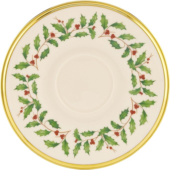 Lenox 146504040 Holiday Tea Saucer, Christmas Theme