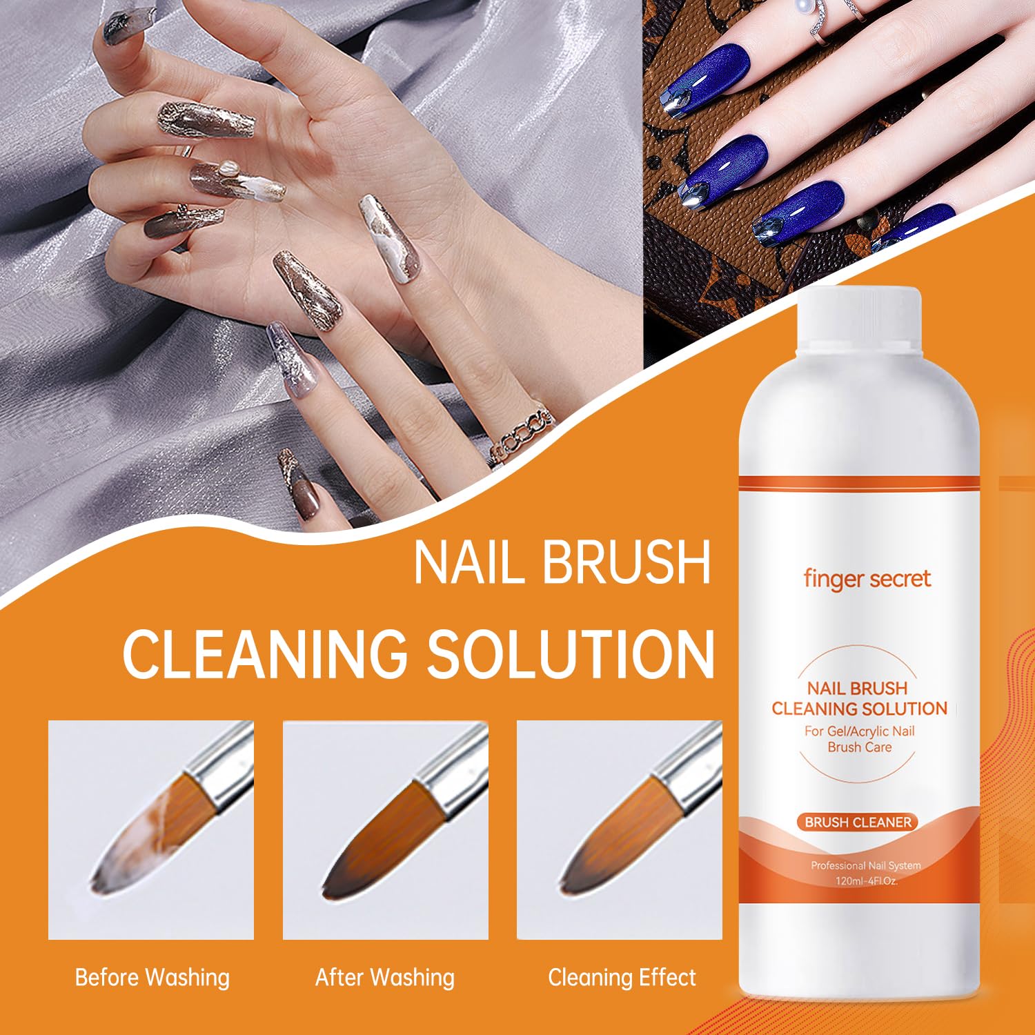 Nail Brush Cleaner 2 packs Nail Brush Cleaner for Gel Polish Nail Brush Cleaner Liquid for Acrylic with Glass Cup Nail Cleaning pads for DIY Salon at Home 8 Fl.Oz-BrightBean Baby