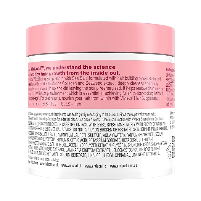 Viviscal Exfoliating Scalp Scrub, Clarifying Scrub with Biotin & Keratin, Promote Fuller & Healthier Hair Growth, Gentle Exfoliating Scalp Treatment, 200g (7.05 oz.)-BrightBean Baby