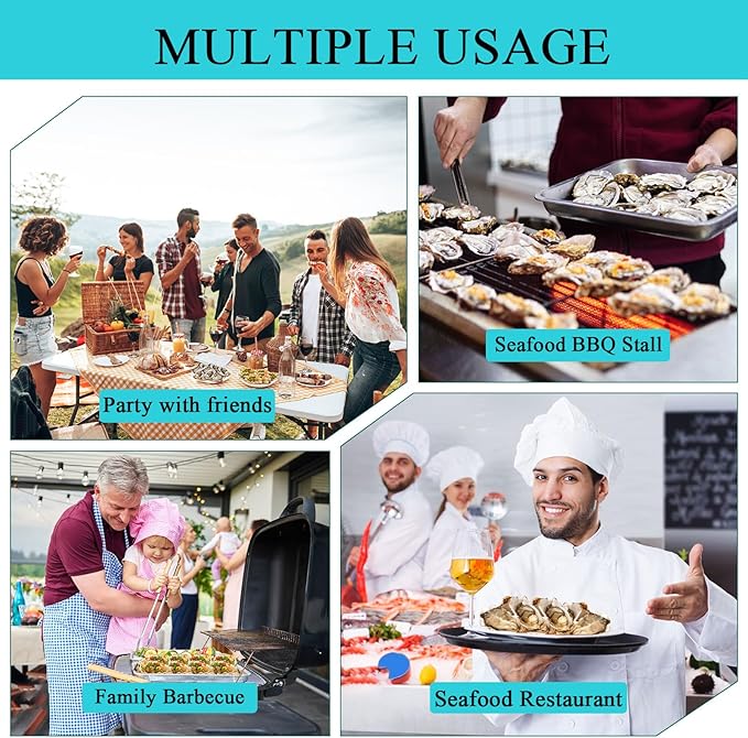 Oyster Shucker Machine Adjustable Oyster Shucker Tool Oyster Clam Opener Machine Including Knifes, Glove and G-Clip, Seafood Tools Set for Hotel Family Barbecue Buffet