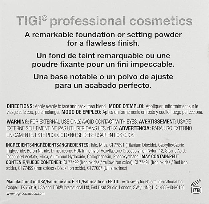 TIGI Cosmetics Powder Foundation, Shi Shi, 0.37 Ounce-BrightBean Baby