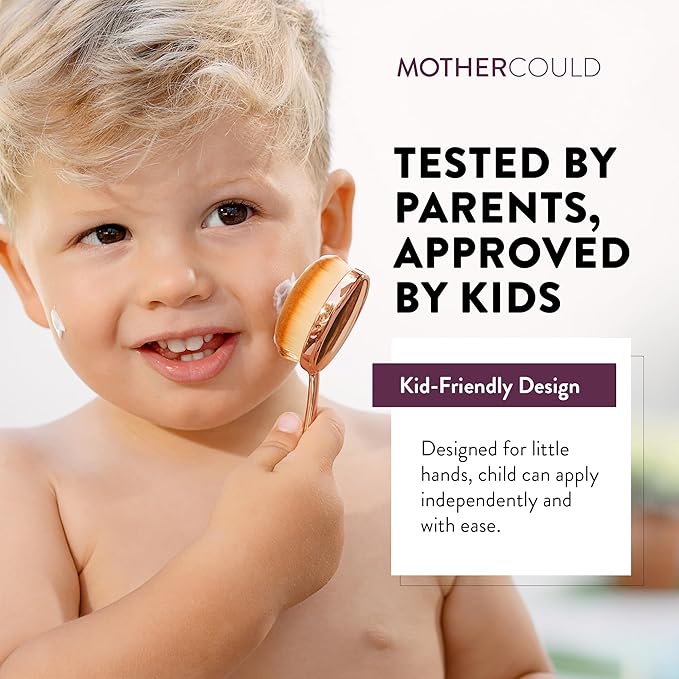 Premium Sunscreen Brush Set – Kids & Baby Sunblock Applicator with Metal Handles, Travel Bag, 2 Brushes, 2 Caps, & Cleaning Mat – Rose Gold – Mess-Free Sun Care (2 Pack) (Rose Gold)-BrightBean Baby