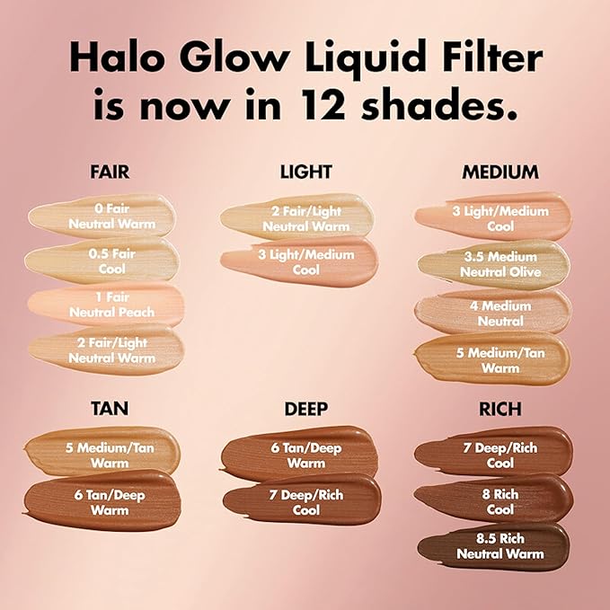 e.l.f. Halo Glow Liquid Filter, Complexion Booster For A Glowing, Soft-Focus Look, Infused With Hyaluronic Acid, Vegan & Cruelty-Free, 0 Fair-BrightBean Baby