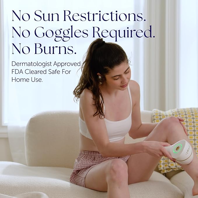 Epilaser At-Home Laser Hair Removal Device for Light Skin, Safe, Intelligent, Painless and Permanent Hair Removal for Face, Body, Bikini Line (Light Skin)-BrightBean Baby