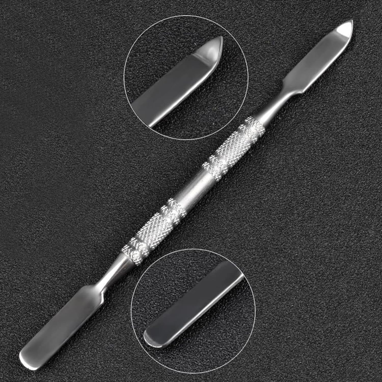 2 Pcs Resin Nail Palette Nail Polish Palette Nail Art Palette with Stainless Stirring Rod (Gray and Blue)-BrightBean Baby