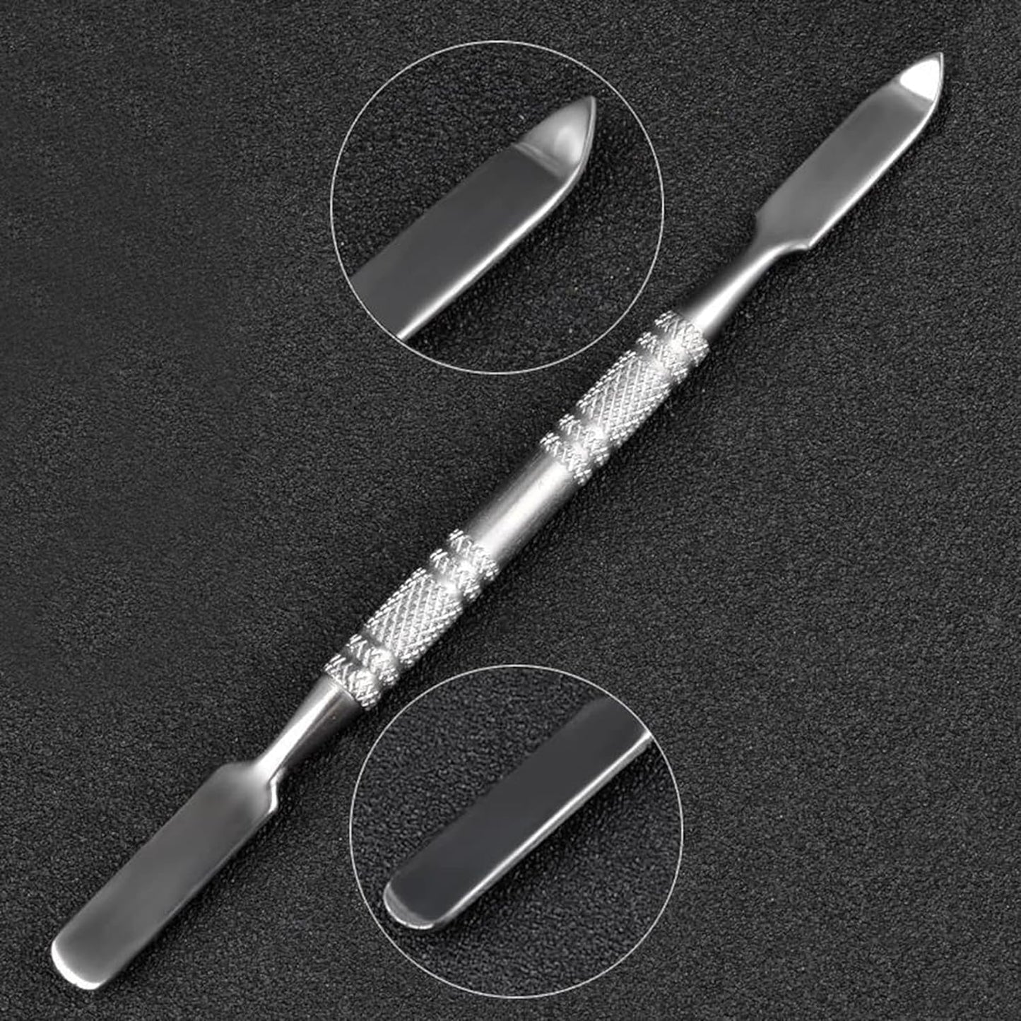 2 Pcs Resin Nail Palette Nail Polish Palette Nail Art Palette with Stainless Stirring Rod (Gray and White)-BrightBean Baby