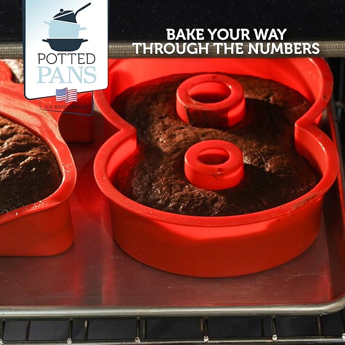 Cake Mold Numbers 10 Pieces - Large 10 Inch Cake Pans Set - 0 to 9 Big Number Cake Pan Shape Moulds for Baking