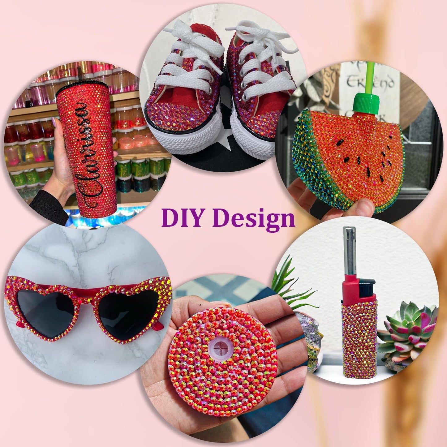 Resin Jelly Rhinestones for Crafting with B7000 Jewelry Glue, 2 Boxes Red AB Flatback Crystals with 3Pcs 10ml Glue, Bedazzling Non Hotfix Gems for DIY Tumblers Clothing Shoes Manicure-BrightBean Baby