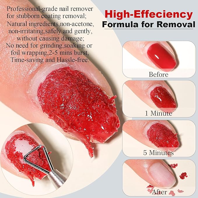 LOUINSTIC Gel Nail Remover - 1 PC,Fast Acting, No Soaking or Wrapping,2-5 Minutes to Easily Remove Gel Nail Polish,Gentle on Nails, Portable Design, Ideal for Home Nail Care Kit-BrightBean Baby