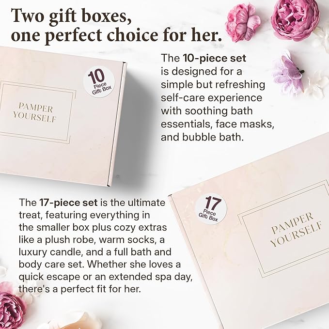 10-Piece Spa Gift Box for Women | Self-Care Set with Eye Mask, Loofa,Bath Bombs,Face Masks,Bubble Bath, Lotion, Body Wash & Bath Salt | Gift for Mom, Grandma, Wife, Bridesmaid or Loved Ones-BrightBean Baby