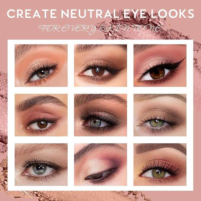UCANBE Neutral Matte Eyeshadow Palette, 15 Colors Nude Taupe Rose Brown Eye Makeup Pallet, Natural Warm Tone High Pigmented Blendable & Buildable Sombras De Ojos Gift Kit-BrightBean Baby