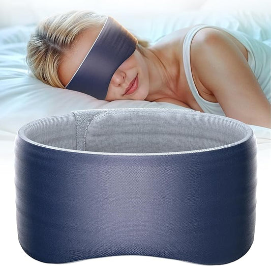 Sleep Mask, Eye Mask for Sleeping, Upgrade Ultra-Soft Blackout Eye Cover for Women Men, Wider Adjustable Strap for Side Sleeper, Travel, Nap, Yoga, Relief Eye, Navy Blue-BrightBean Baby